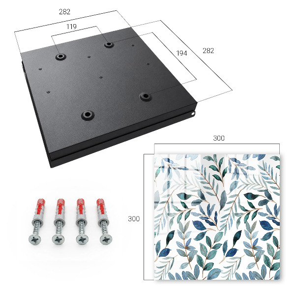Schlüsselbox für die Wand mit Pflanzen-Aquarell-Motiv