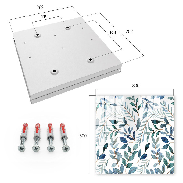 Schlüsselbox für die Wand mit Pflanzen-Aquarell-Motiv