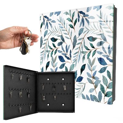 Schlüsselbox für die Wand mit Pflanzen-Aquarell-Motiv