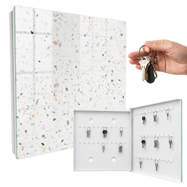 Schlüsselbox zur Wandmontage in heller Terrazzo-Optik