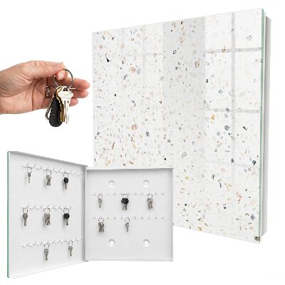 Schlüsselbox zur Wandmontage in heller Terrazzo-Optik