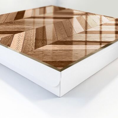 Schlüsselbox zur Wandmontage mit Fischgrätenmuster aus Holz