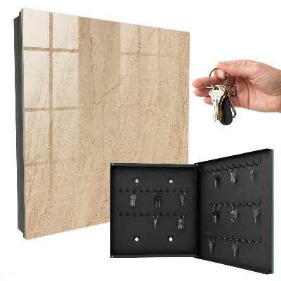 Schlüsselkasten aus beigem Marmor