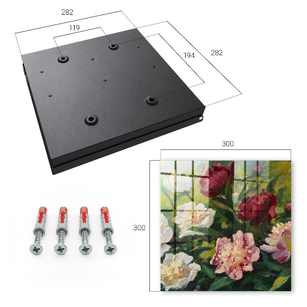 Schlüsselbox für die Wand mit buntem Blumenmotiv