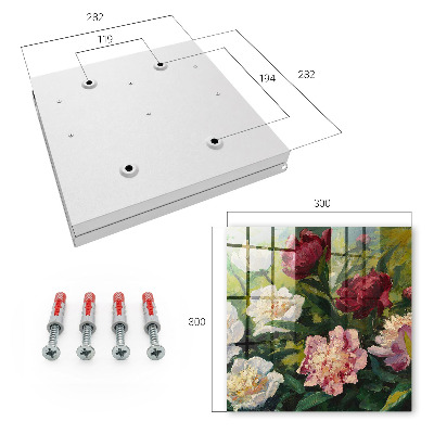 Schlüsselbox für die Wand mit buntem Blumenmotiv