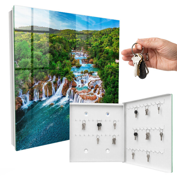 Schlüsselkasten mit Motiv natürlicher Wasserfälle