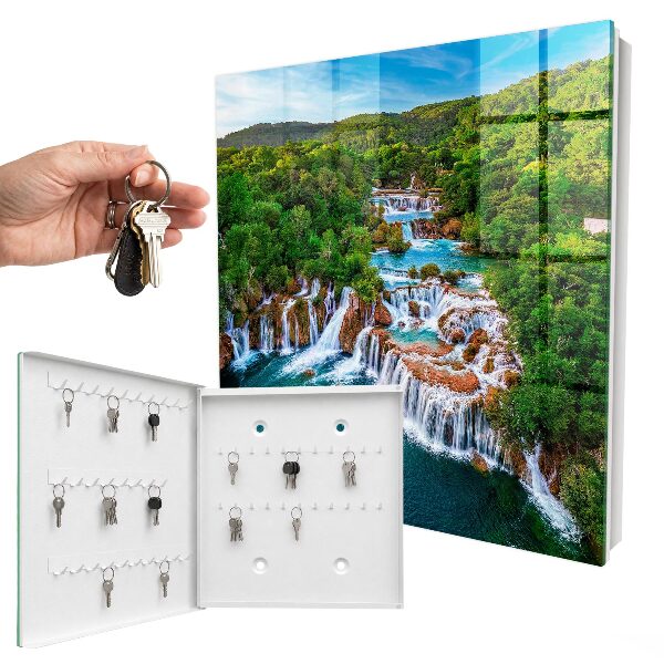 Schlüsselkasten mit Motiv natürlicher Wasserfälle