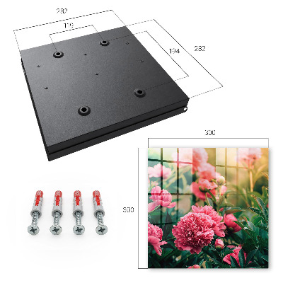 Schlüsselbox zur Wandmontage mit Motiv Rosa Pfingstrosen