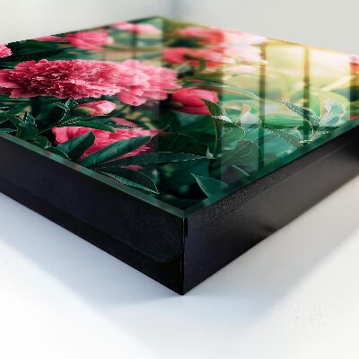 Schlüsselbox zur Wandmontage mit Motiv Rosa Pfingstrosen