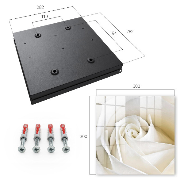 Schlüsselbox für die Wand im Design Weiße Rose