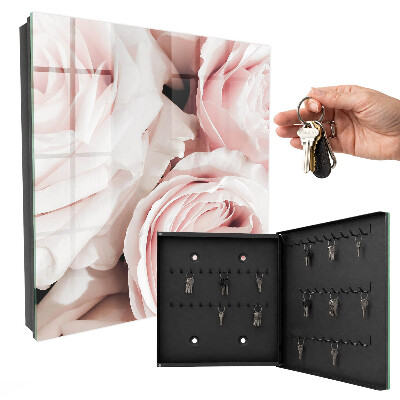 Schlüsselkasten mit Pastellrosen-Motiv