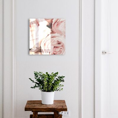 Schlüsselkasten mit Pastellrosen-Motiv