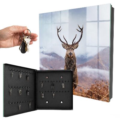 Schlüsselbox für die Wand mit Berghirsch Motiv