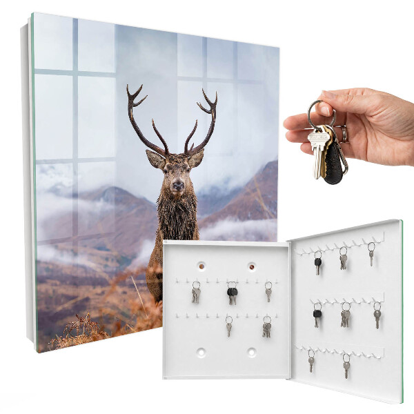 Schlüsselbox für die Wand mit Berghirsch Motiv