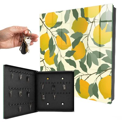 Schlüsselbox zur Wandmontage mit Motiv Saftige Zitronen