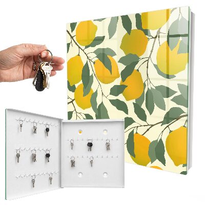 Schlüsselbox zur Wandmontage mit Motiv Saftige Zitronen