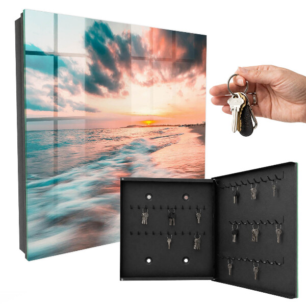 Schlüsselkasten mit Sonnenuntergang-Motiv