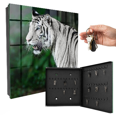 Schlüsselkasten mit Motiv Weißer Tiger