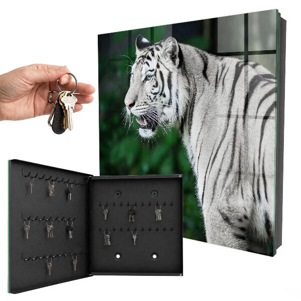 Schlüsselkasten mit Motiv Weißer Tiger