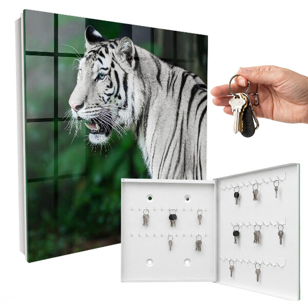Schlüsselkasten mit Motiv Weißer Tiger