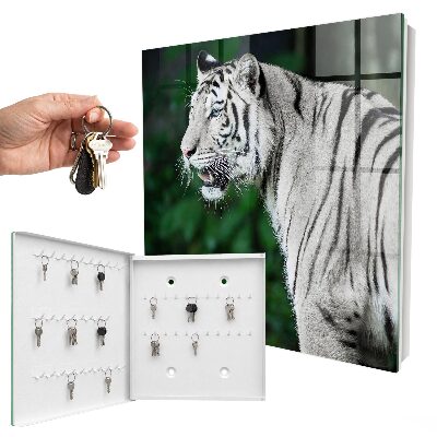 Schlüsselkasten mit Motiv Weißer Tiger