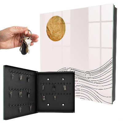 Schlüsselkasten mit Motiv Wellen und Kreise