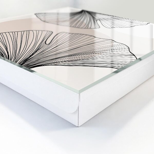 Schlüsselbox zur Wandmontage schwarzes Design mit Blattmotiven