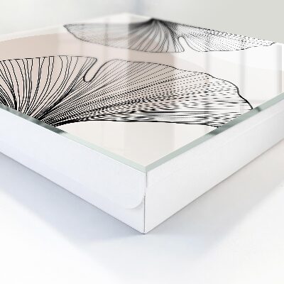 Schlüsselbox zur Wandmontage schwarzes Design mit Blattmotiven