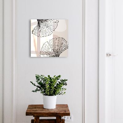 Schlüsselbox zur Wandmontage schwarzes Design mit Blattmotiven