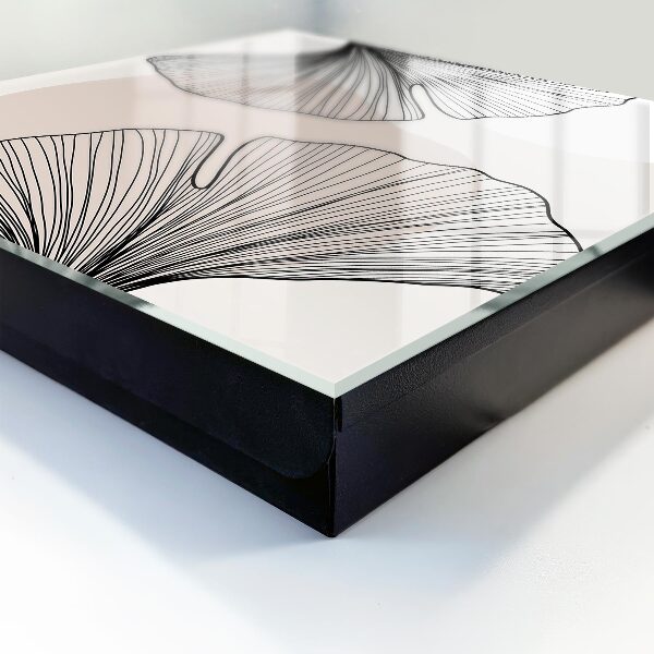 Schlüsselbox zur Wandmontage schwarzes Design mit Blattmotiven