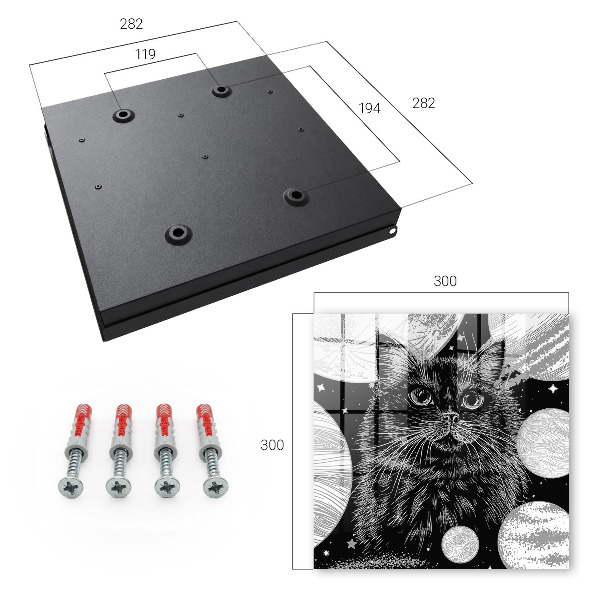 Schlüsselkasten mit Weltraumkatze Motiv