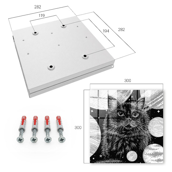 Schlüsselkasten mit Weltraumkatze Motiv