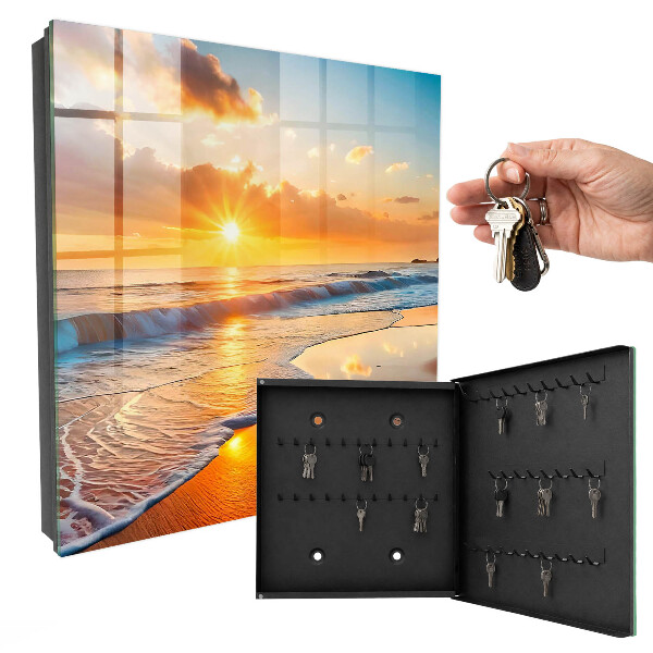 Schlüsselbox mit Motiv Sonnenuntergang über dem Meer