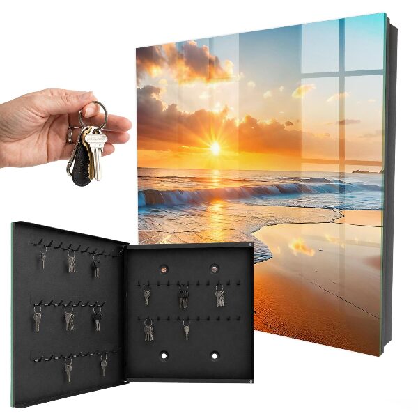 Schlüsselbox mit Motiv Sonnenuntergang über dem Meer