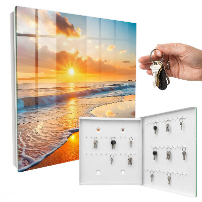 Schlüsselbox mit Motiv Sonnenuntergang über dem Meer