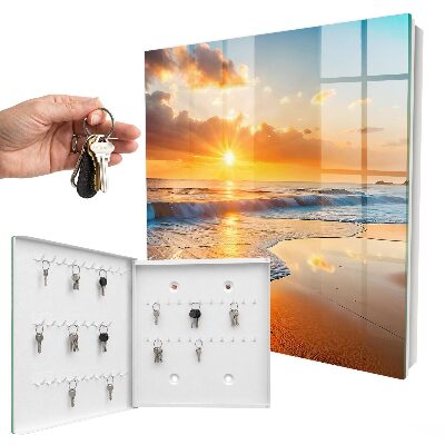Schlüsselbox mit Motiv Sonnenuntergang über dem Meer