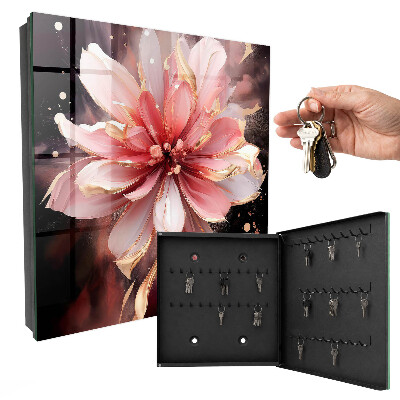 Schlüsselbox für die Wand mit Motiv Rosa Blume