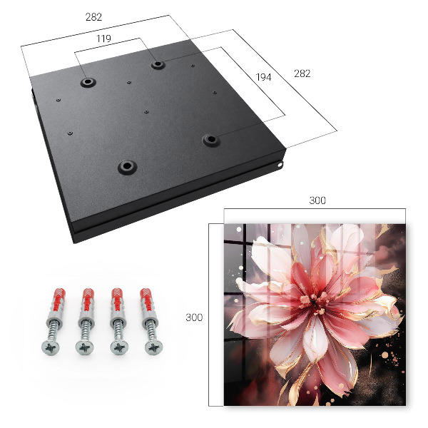 Schlüsselbox für die Wand mit Motiv Rosa Blume
