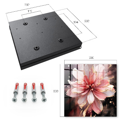 Schlüsselbox für die Wand mit Motiv Rosa Blume