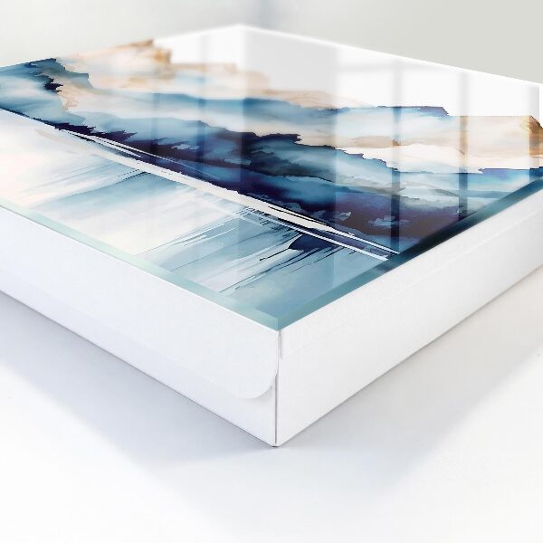 Schlüsselbox für die Wand mit Aquarellberge Motiv