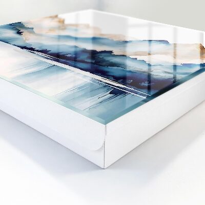 Schlüsselbox für die Wand mit Aquarellberge Motiv