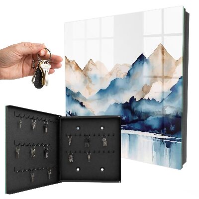 Schlüsselbox für die Wand mit Aquarellberge Motiv