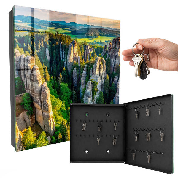 Schlüsselbox im Design Felsen und Wald
