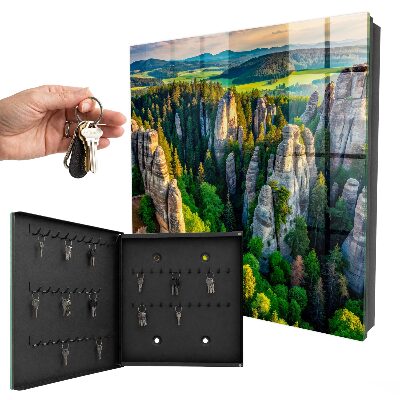Schlüsselbox im Design Felsen und Wald