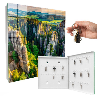 Schlüsselbox im Design Felsen und Wald