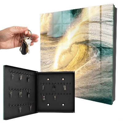Wand-Schlüsselbox im Design Meereswelle