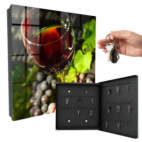 Schlüsselkasten mit Trauben- und Wein-Motiv