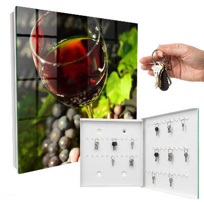 Schlüsselkasten mit Trauben- und Wein-Motiv