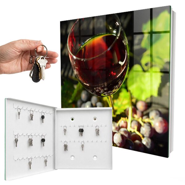 Schlüsselkasten mit Trauben- und Wein-Motiv