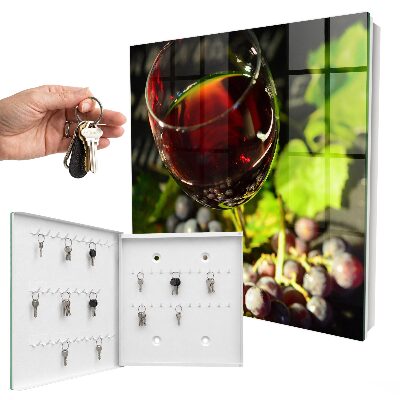 Schlüsselkasten mit Trauben- und Wein-Motiv